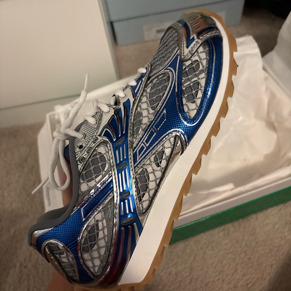 Bottega Veneta Blue and Silver Athletic Shoes - Picture 2 of 2